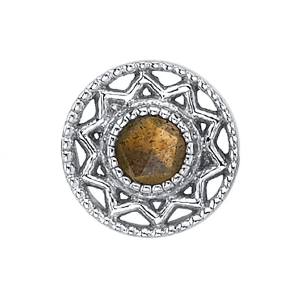 threadless: "Bandera" Pin in Gold with Rose Cut Smoky Quartz - Image 2