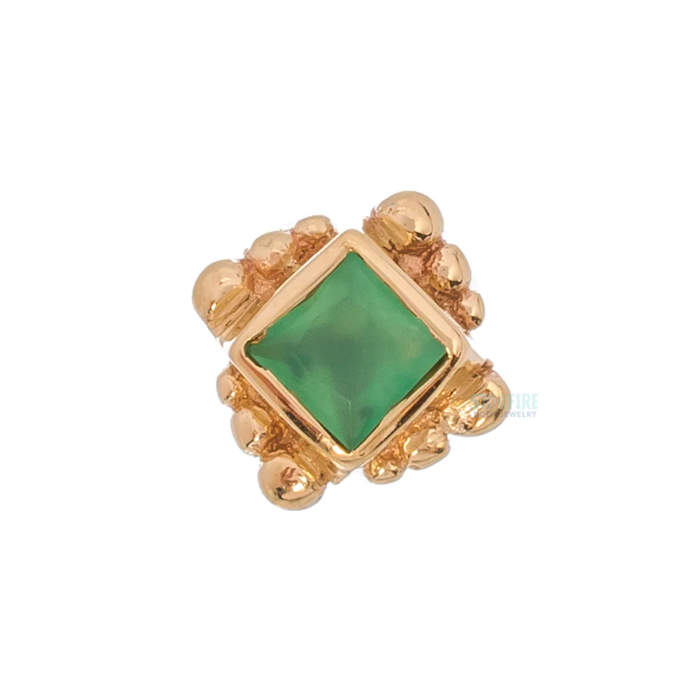 threadless: Beaded Princess Pin in Gold with Chrysoprase