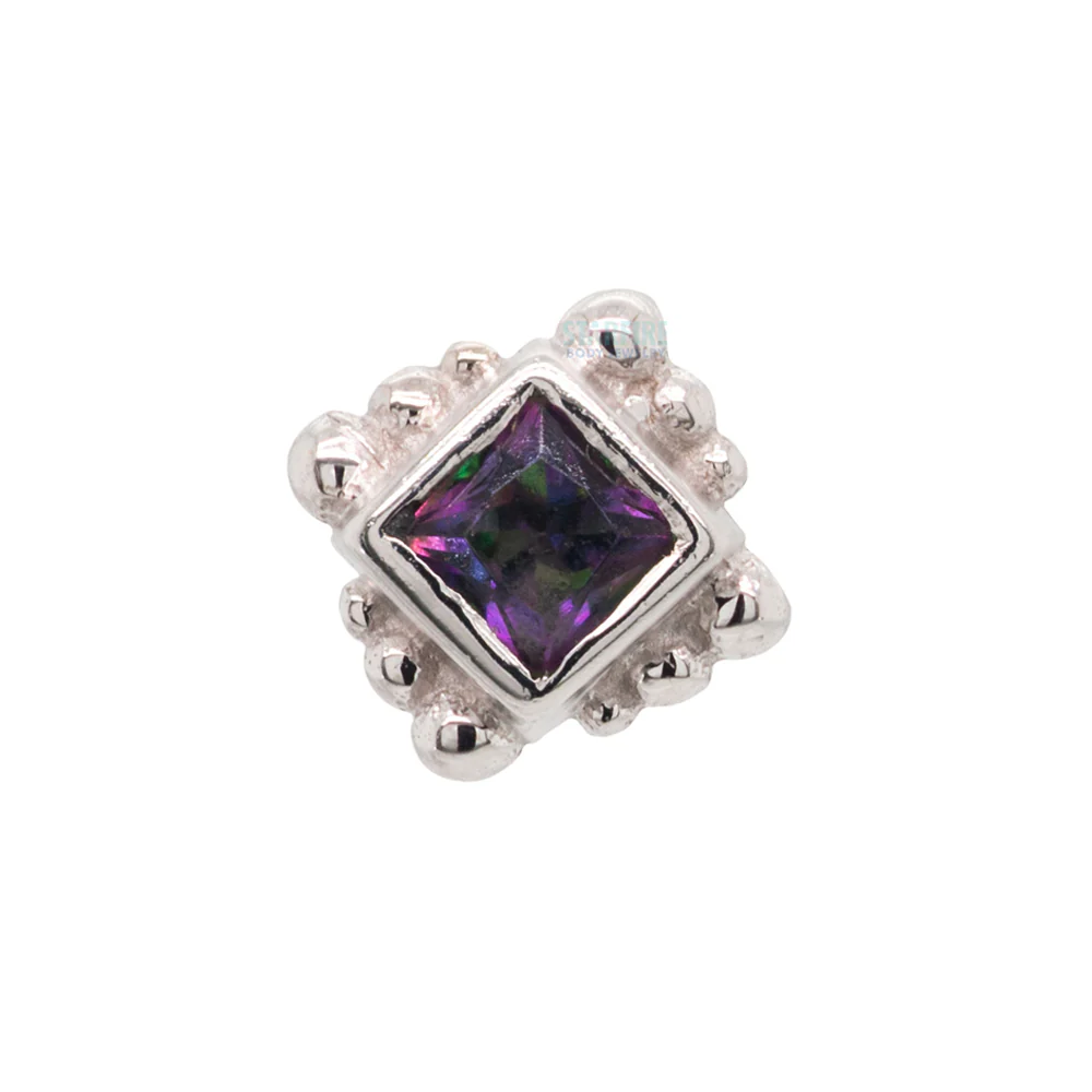 threadless: Beaded Princess Pin in Gold with Mystic Topaz - Image 3