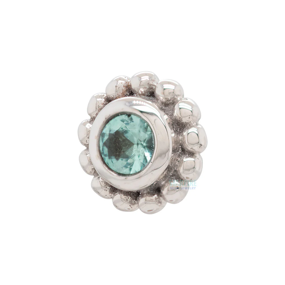 threadless: Beaded "Raine" Pin in Gold with Mint Beryl - Image 3
