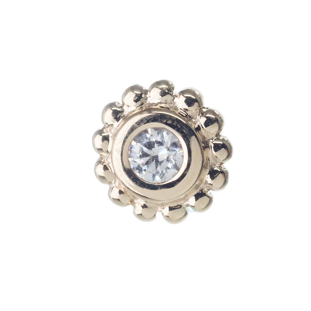 threadless: Beaded "Raine" Pin in Gold with White CZ - Image 2