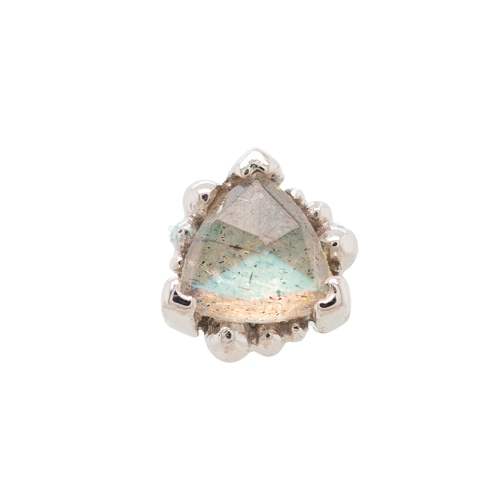 threadless: Beaded Trillion with Rose Cut Labradorite Pin in Gold - Image 4