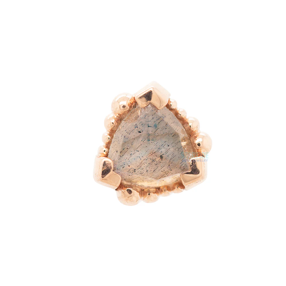 threadless: Beaded Trillion with Rose Cut Labradorite Pin in Gold - Image 5