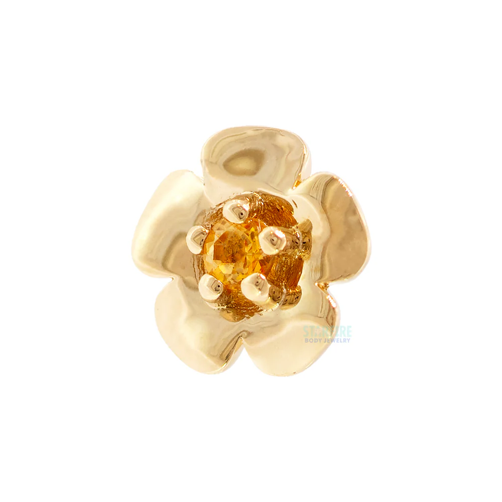 threadless: "Buttercup" Pin in Gold & Platinum with PRONG-SET Honey Topaz - Image 3