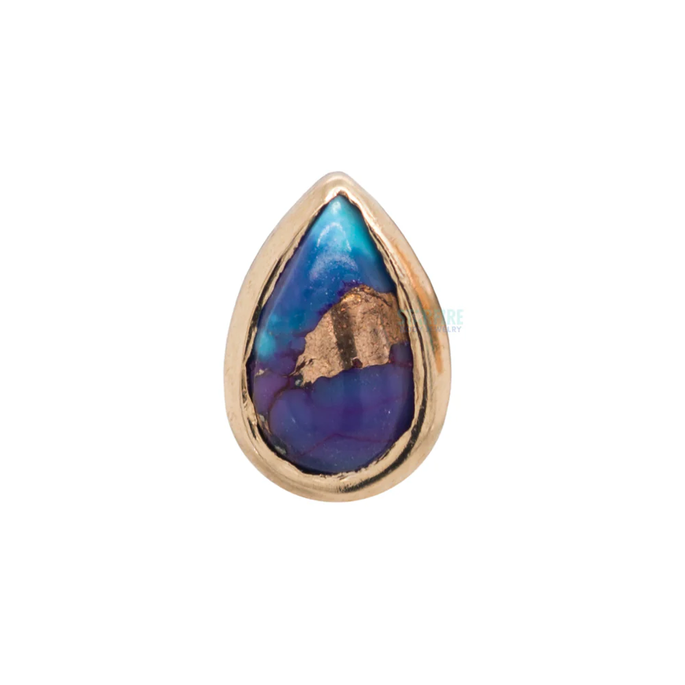 threadless: Copper Purple Turquoise Pear in Bezel Pin in Gold - Image 2