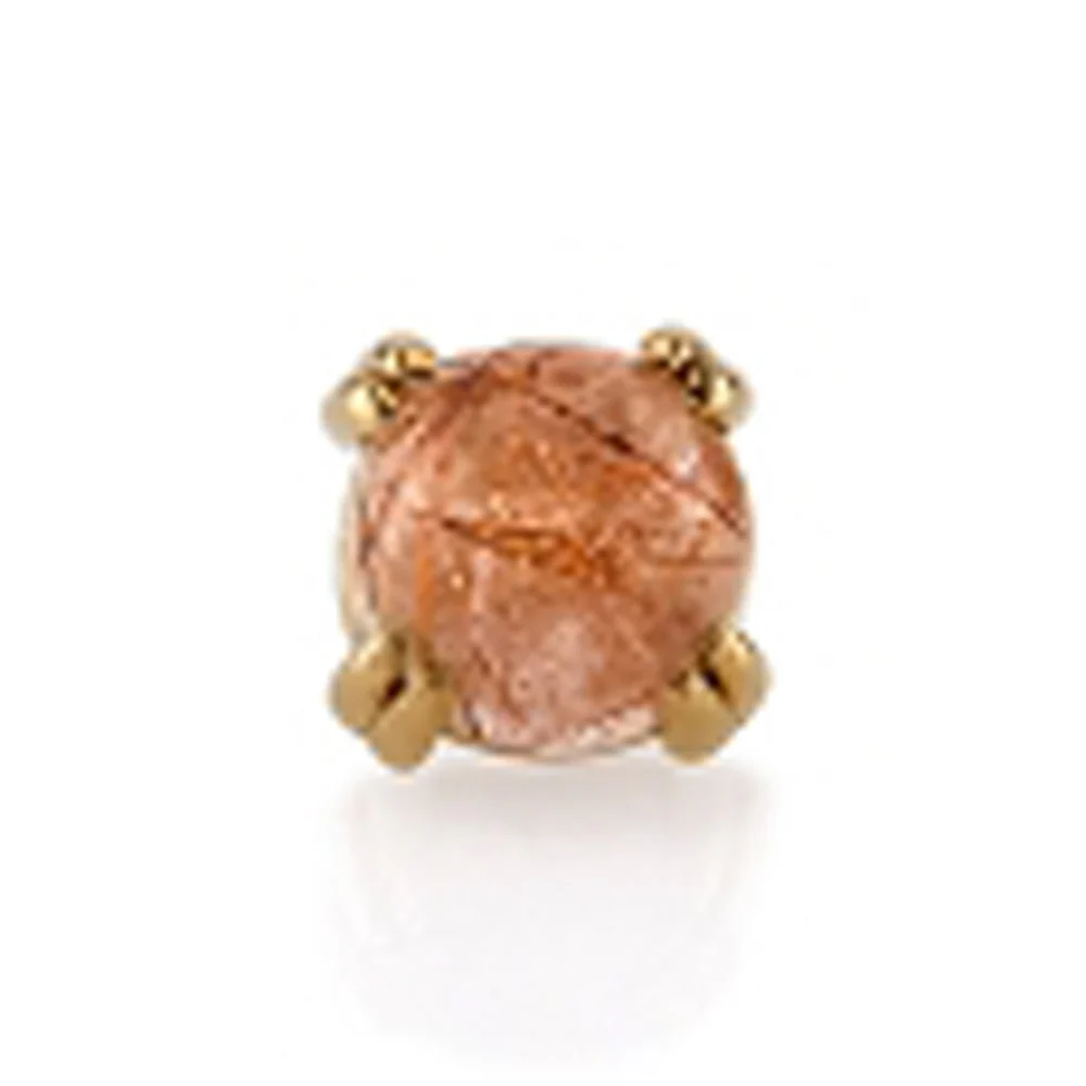 threadless: Copper Rutilated Quartz Cabochon Prong Set Pin in Gold & Platinum - Image 2