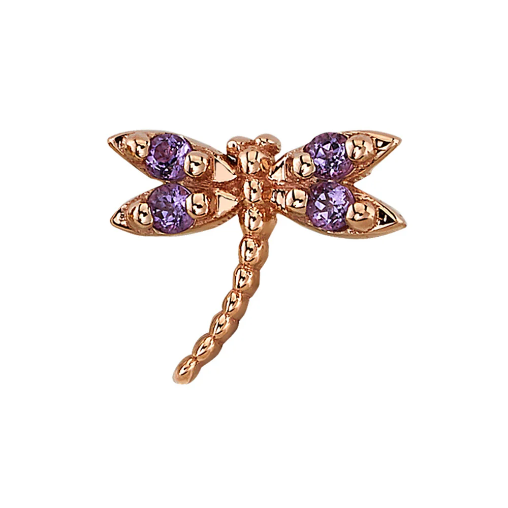 threadless: "Damselfly" Pin in Gold with Amethyst - Image 2