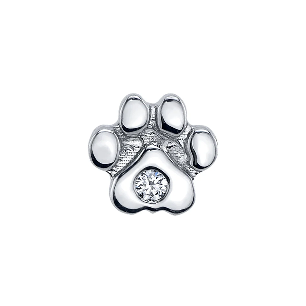 threadless: Dog Paw Pin in Gold & Platinum with DIAMOND - Image 2