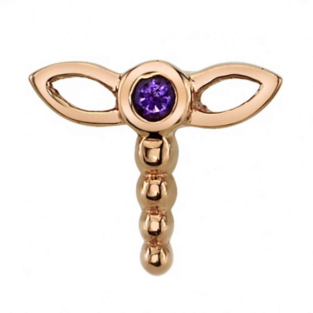 threadless:"Dragonfly" Pin in Gold & Platinum with Amethyst