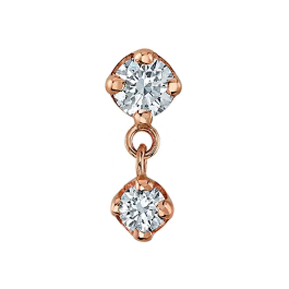 threadless: "Duet" Pin in Gold with White CZ's - Image 4