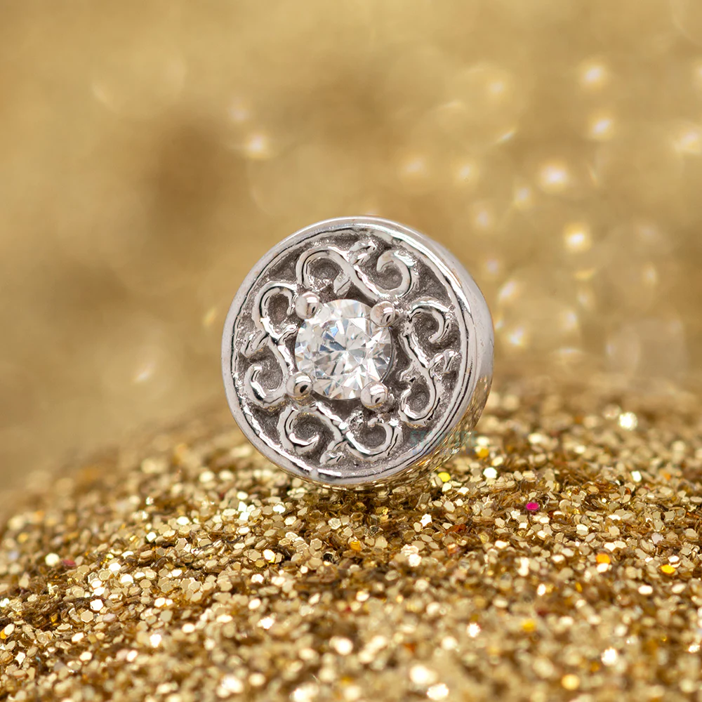 threadless: "Elizabeth" Pin in Gold with White CZ - Image 2