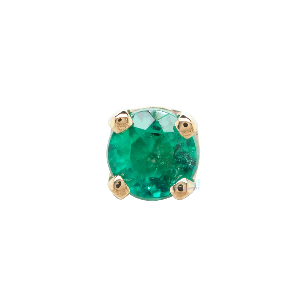 threadless: Four Prong Pin in Gold with Emerald - Image 4