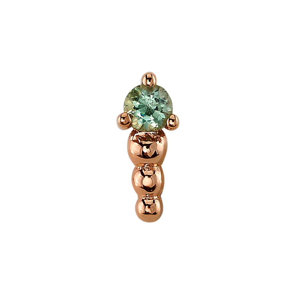 threadless: "Glow Worm" Pin in Gold with Seafoam Tourmaline - Image 2