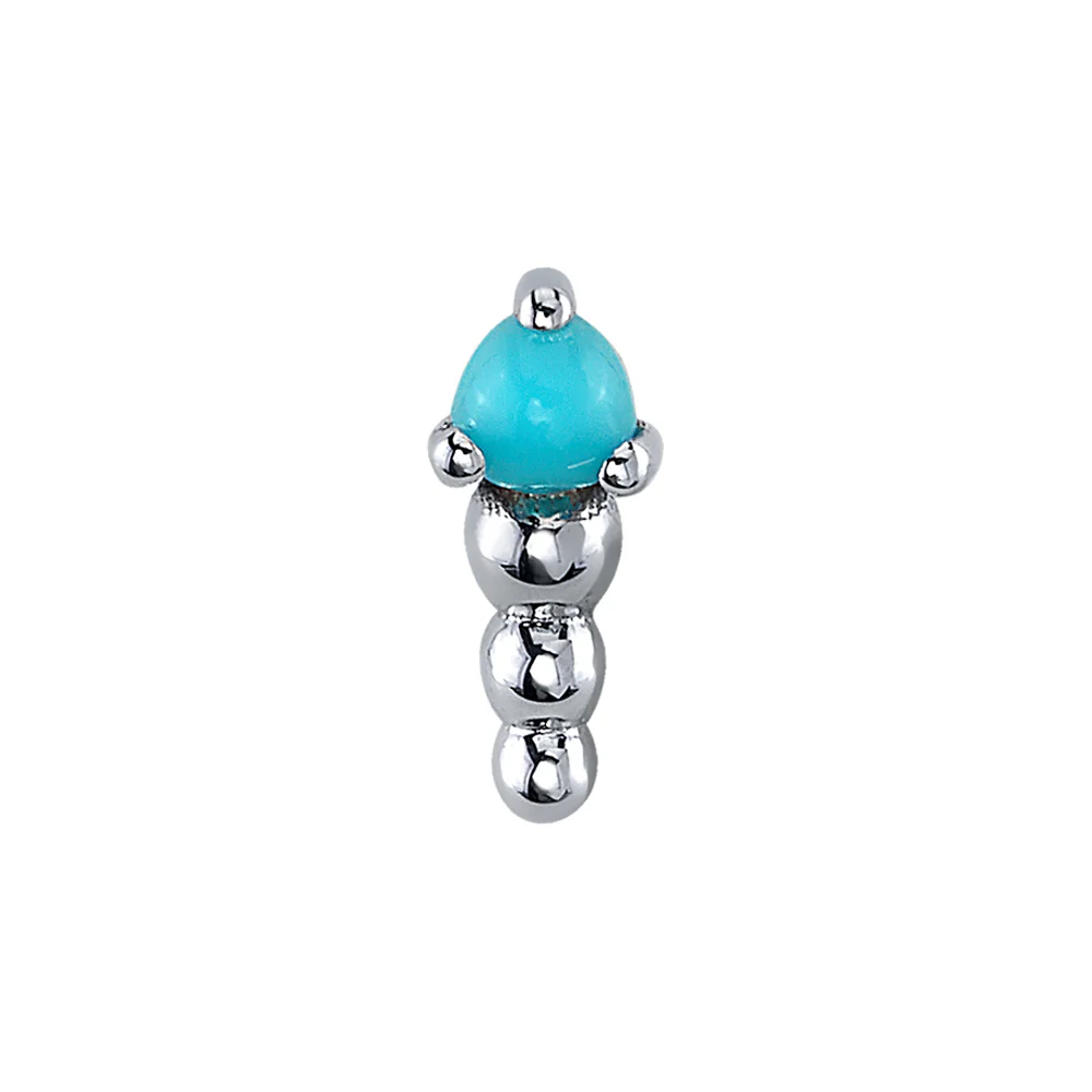 threadless: "Glow Worm" Pin in Gold with Turquoise - Image 2
