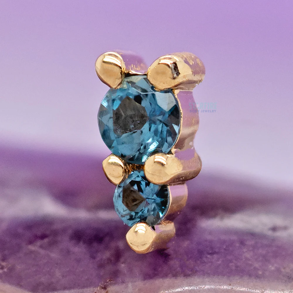 threadless: "Jeanie 2" Pin in Gold with London Blue Topaz - Image 2