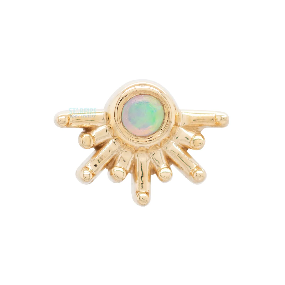 threadless: "Live to Tell" Pin in Gold & Platinum with Genuine White Opal - Image 2