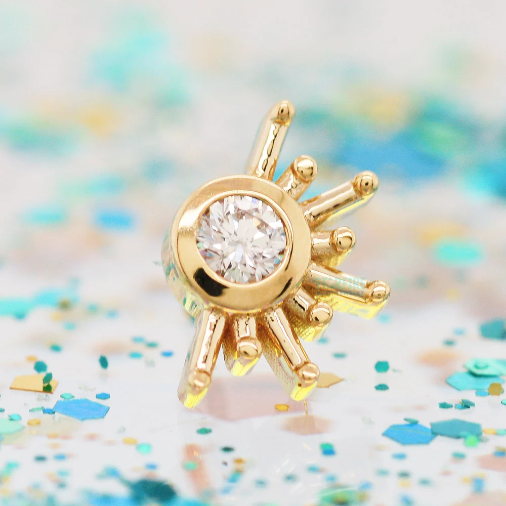 threadless: "Live to Tell" Pin in Gold with DIAMOND - Image 2