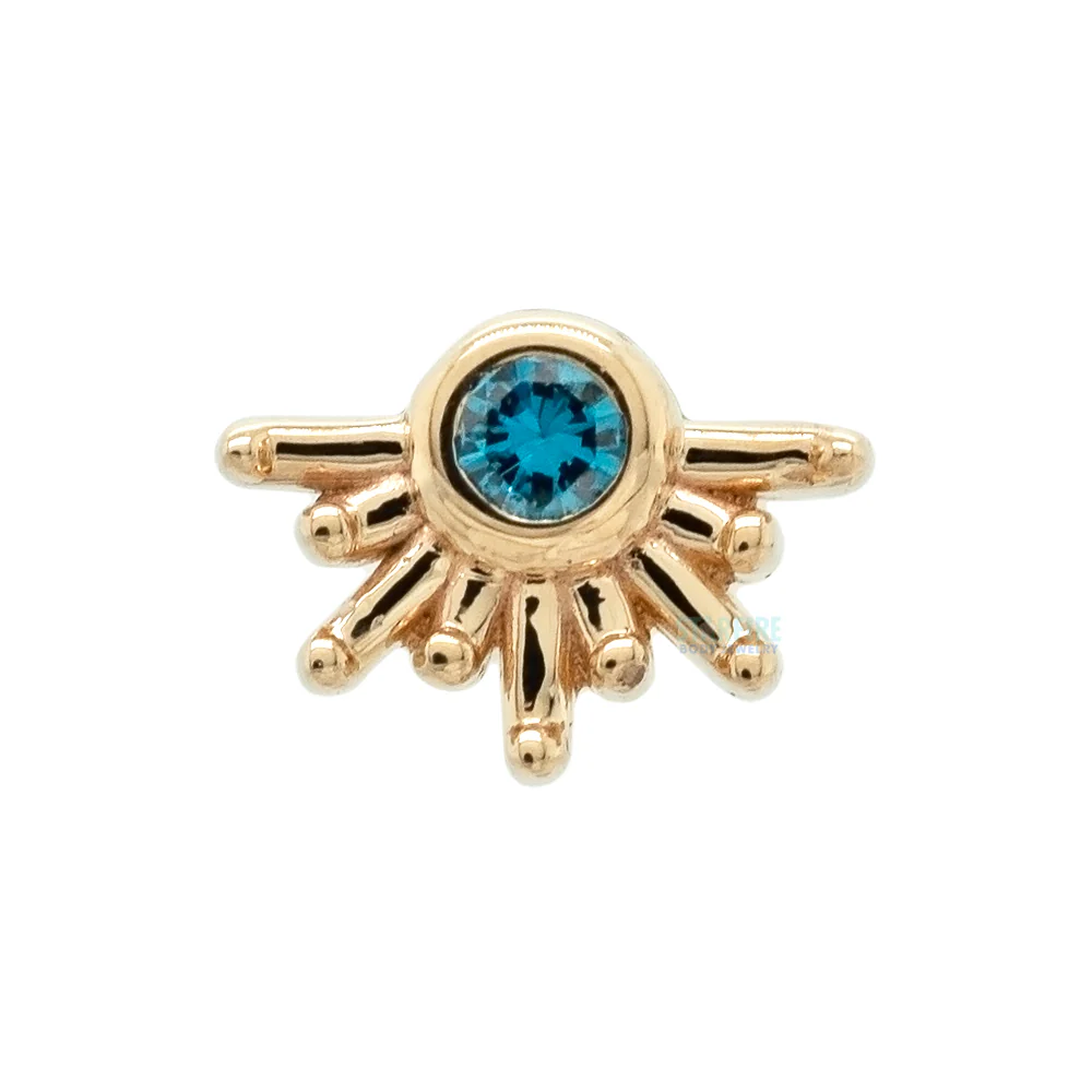 "Live to Tell" Threaded End in Gold with Ocean Blue Diamond - Image 3