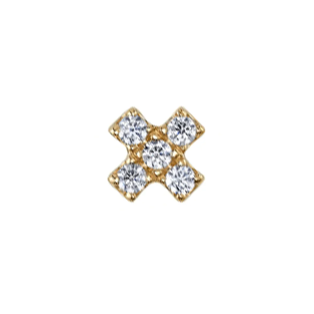 threadless: "Lois X" Pin in Gold with DIAMONDS - Image 2