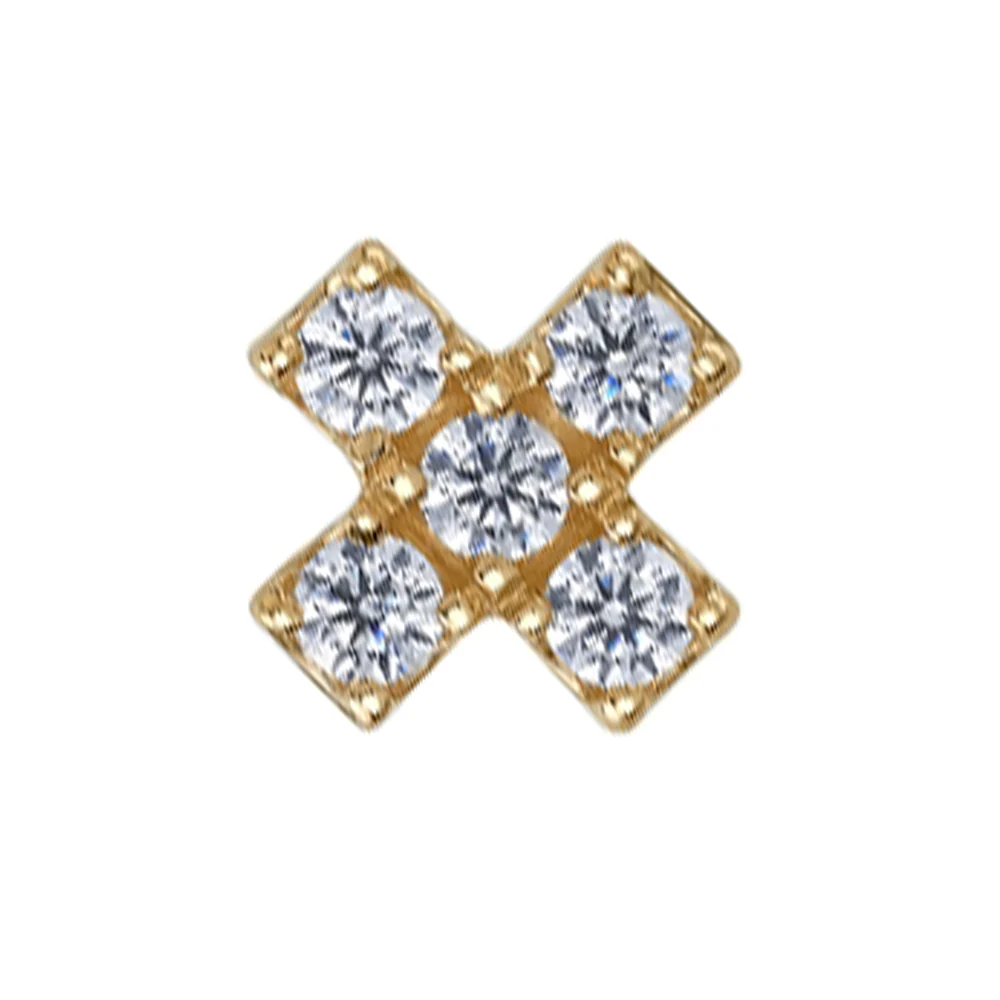 threadless: "Lois X" Pin in Gold with DIAMONDS - Image 4
