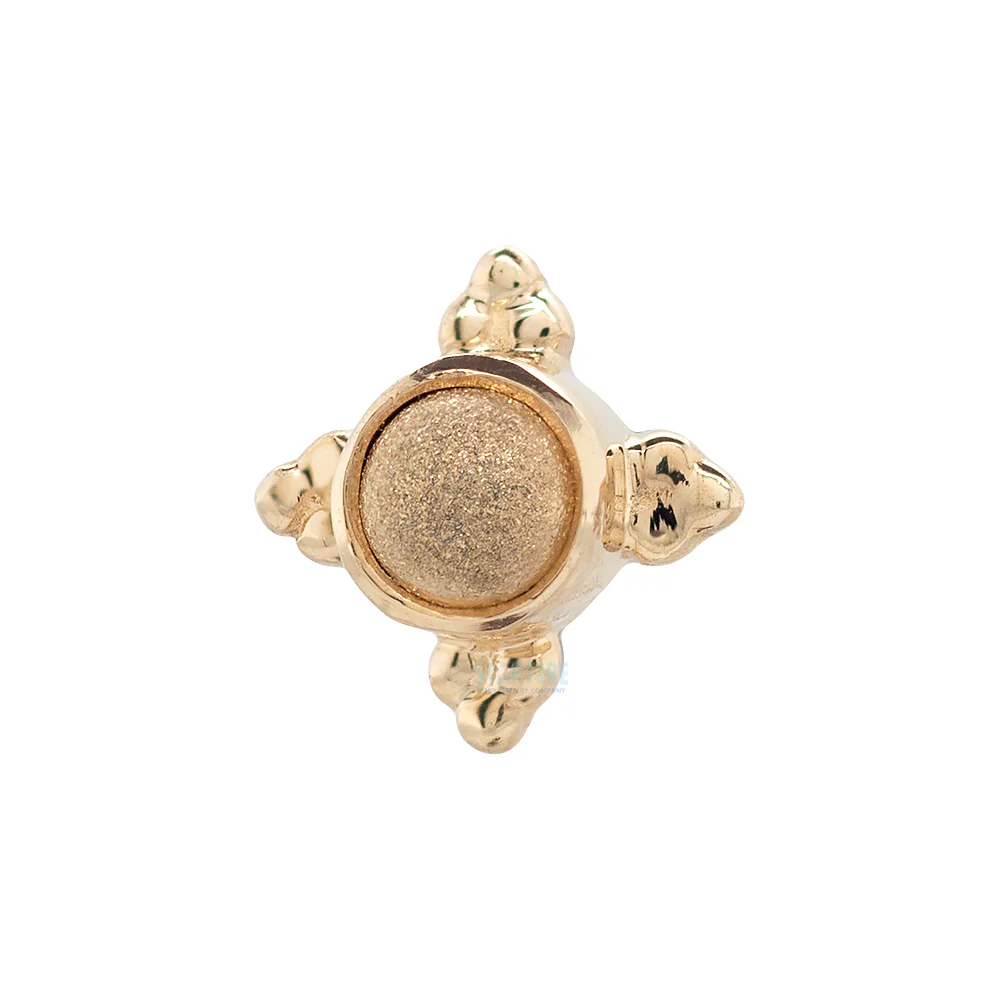 threadless: "Mini Kandy" Pin in Gold & Platinum with Round Sandblasted Gold Bead - Image 3