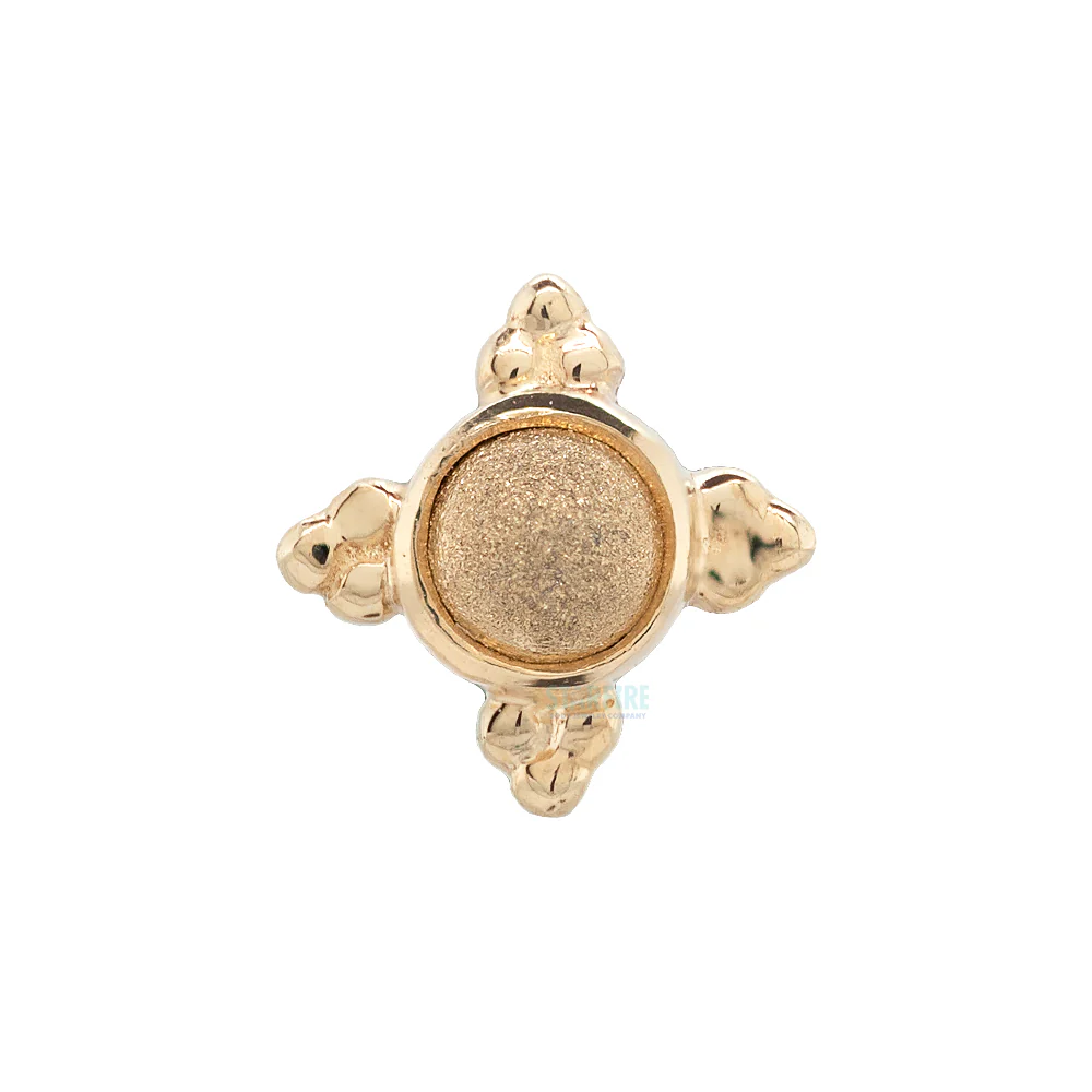 threadless: "Mini Kandy" Pin in Gold & Platinum with Round Sandblasted Gold Bead - Image 4