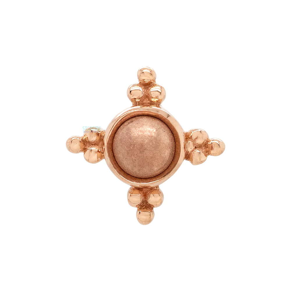 threadless: "Mini Kandy" Pin in Gold & Platinum with Round Sandblasted Gold Bead - Image 5