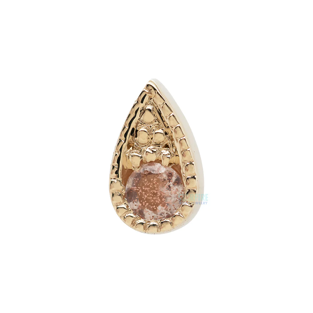 threadless: Pave Teardrop Pin in Gold with Oregon Sunstone - Image 3