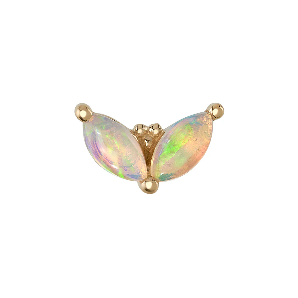 threadless: "Petals" Pin in Gold & Platinum with Genuine White Opals - Image 2