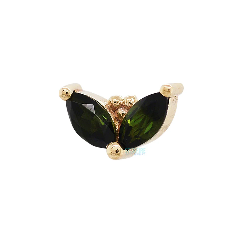 threadless: "Petals" Pin in Gold & Platinum with Green Tourmaline - Image 2