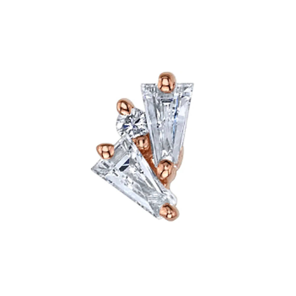 threadless: "Pillar" Pin in Gold with DIAMONDS - Image 2