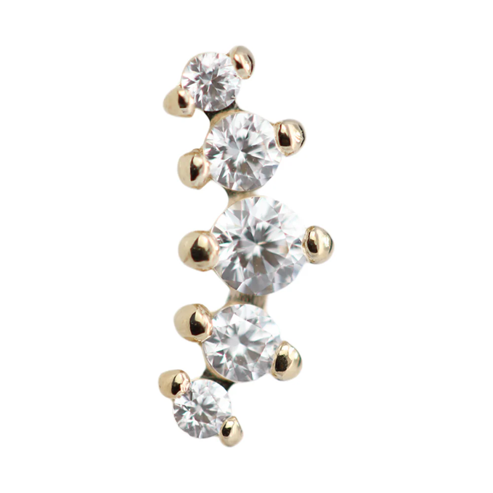threadless: "Prium" #2 Faceted Diamond Cluster End in Gold - Image 2