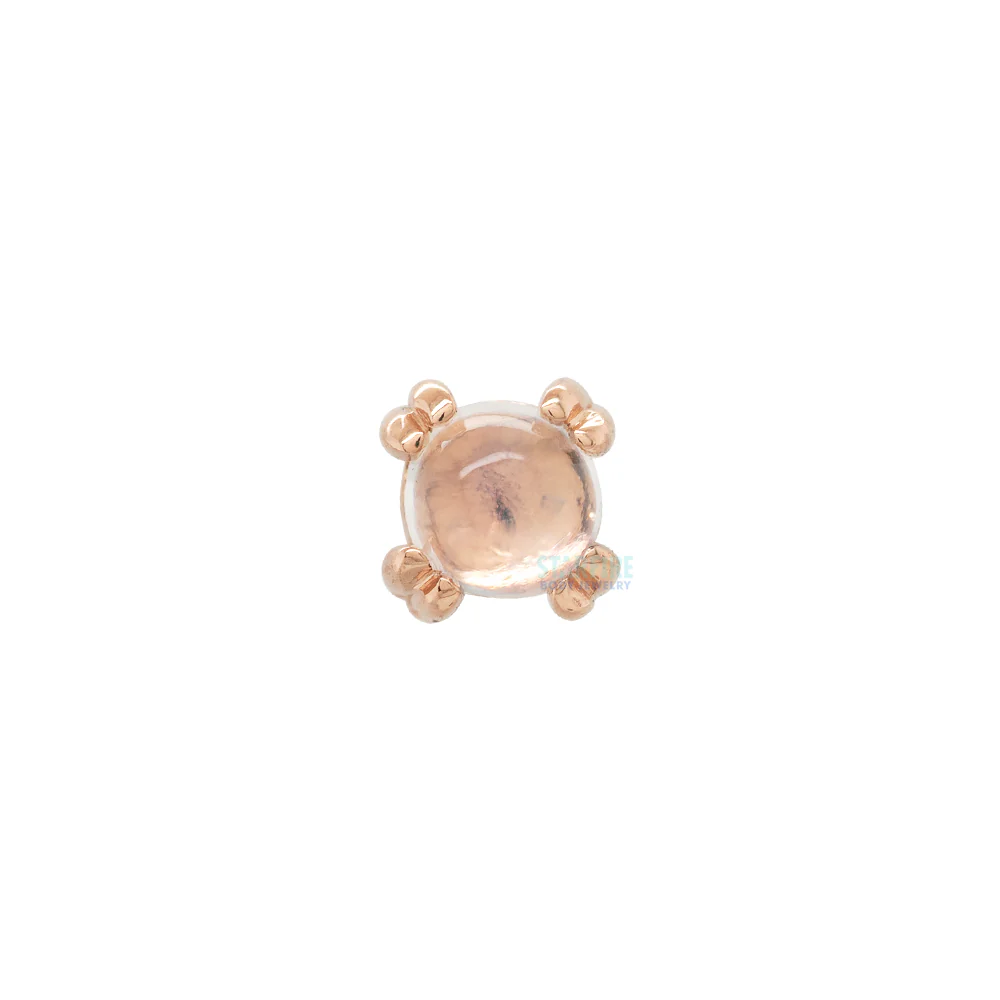 threadless: Rainbow Moonstone Cabochon Prong Set Pin in Gold