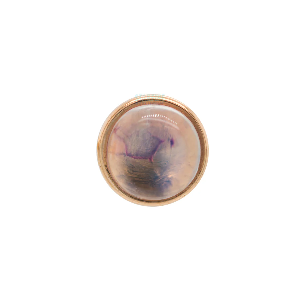 threadless: Rainbow Moonstone in Cup Setting Pin in Gold - Image 3