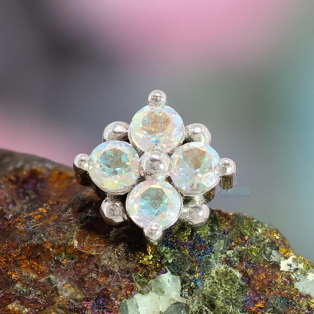 threadless: "Reema" Pin in Gold & Platinum with Mercury Mist Topaz - Image 2