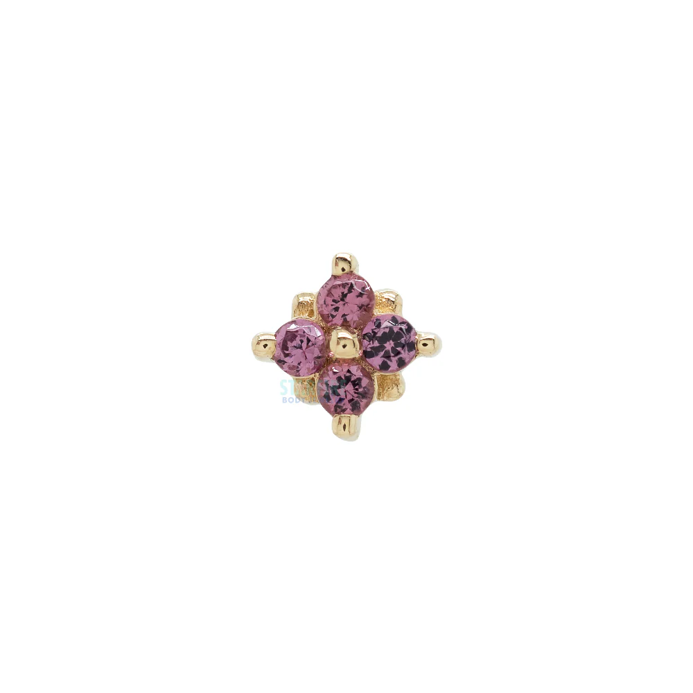 threadless: "Reema" Pin in Gold & Platinum with Rhodolite - Image 2