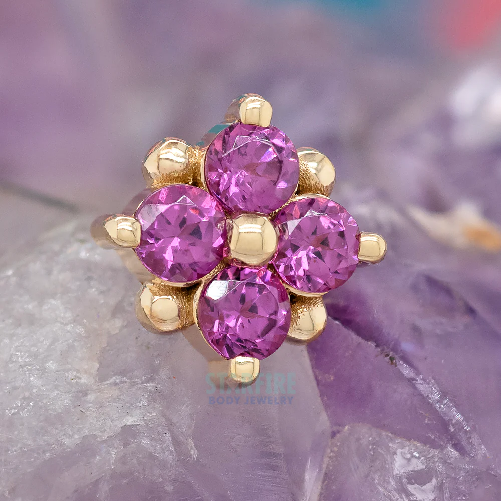 threadless: "Reema" Pin in Gold & Platinum with Rhodolite - Image 3