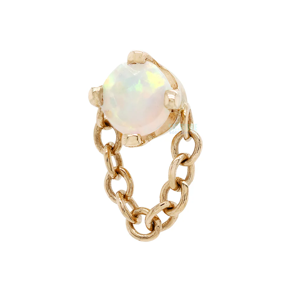 threadless: "Rianna" Pin in Gold with Faceted White Opal - Image 3