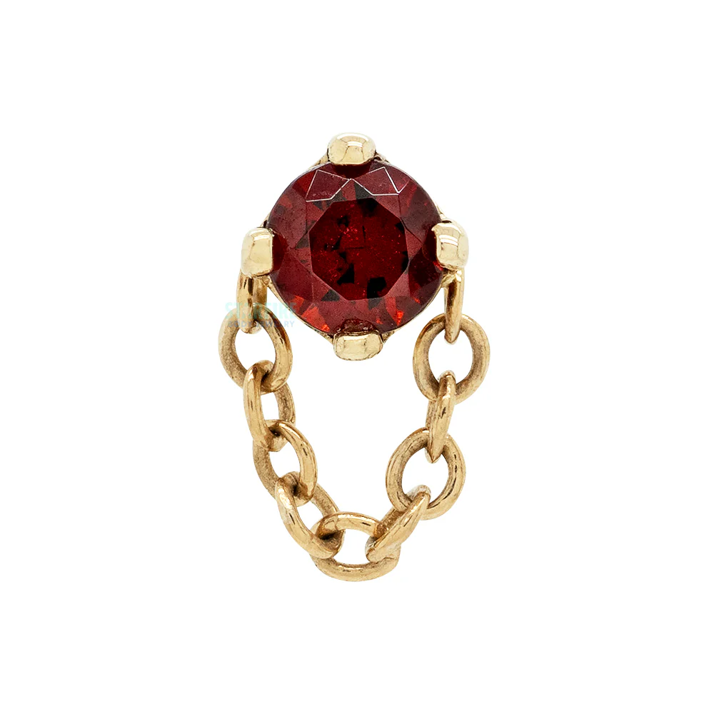 threadless: "Rianna" Pin in Gold with Garnet - Image 3