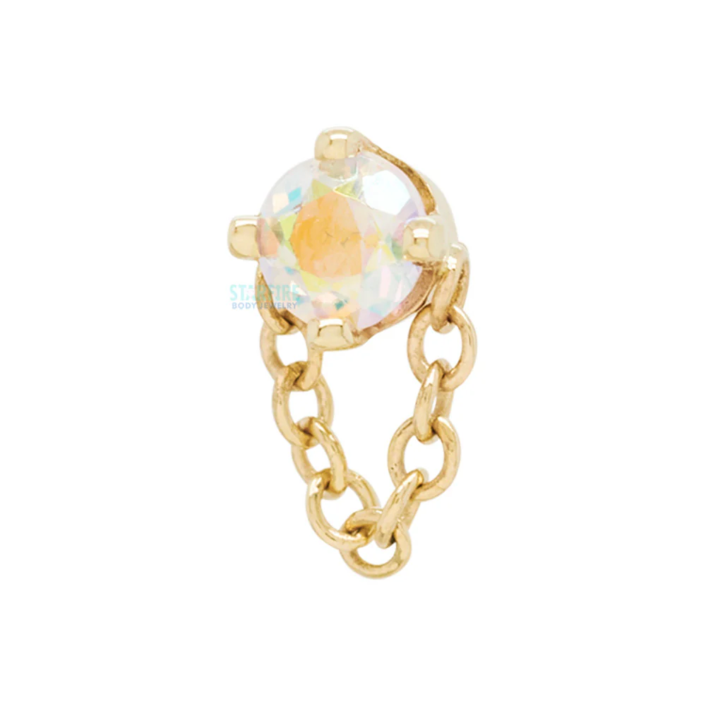 threadless: "Rianna" Pin in Gold with Mercury Mist Topaz