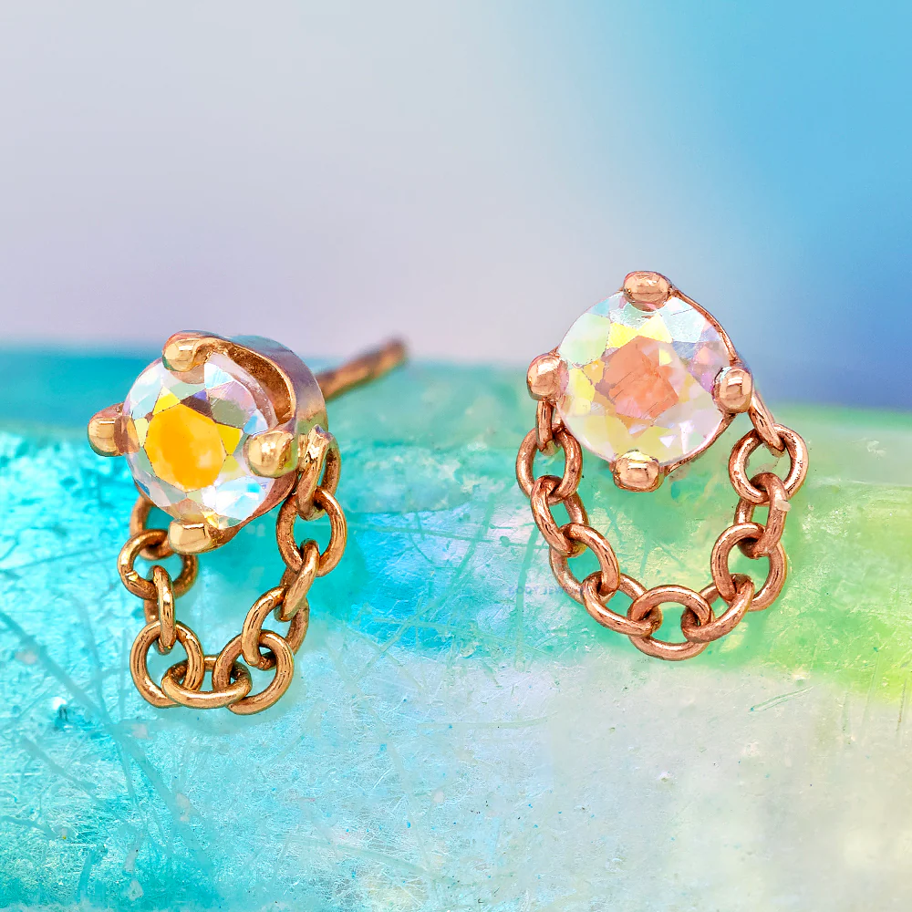 threadless: "Rianna" Pin in Gold with Mercury Mist Topaz - Image 2