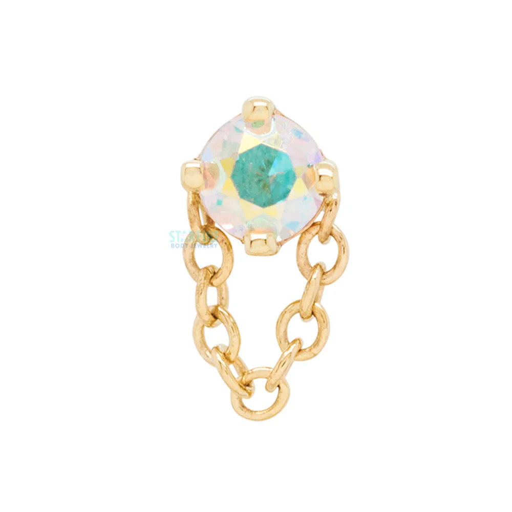 threadless: "Rianna" Pin in Gold with Mercury Mist Topaz - Image 3
