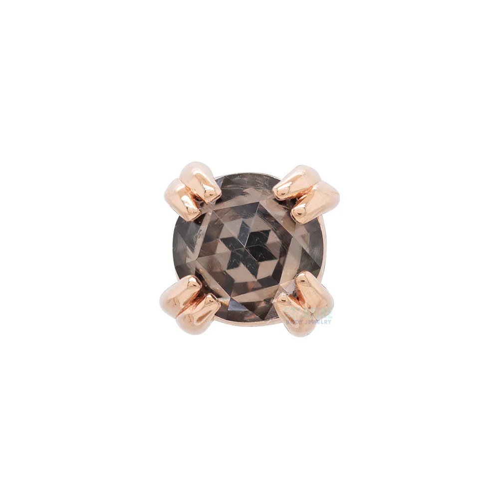 threadless: Rose Cut Grey Sapphire Prong Set Pin in Gold & Platinum - Image 4