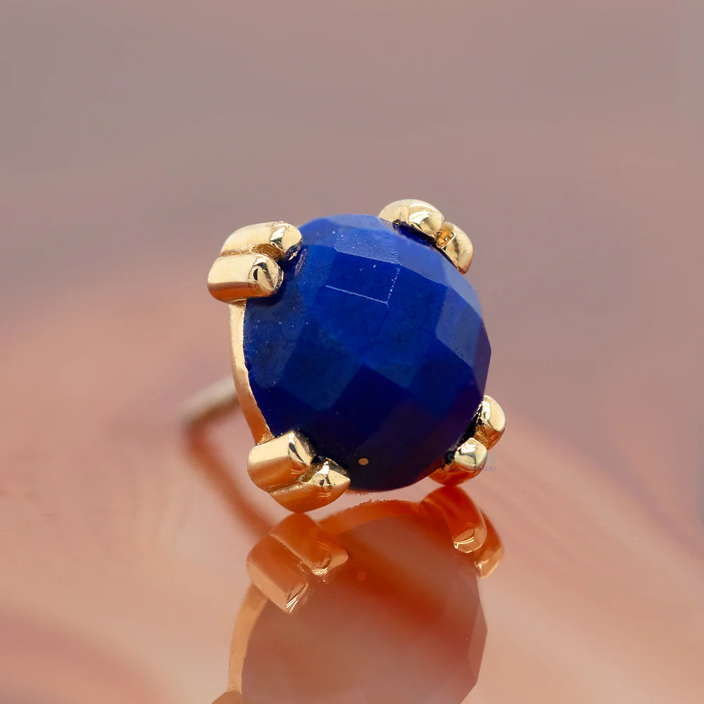 threadless: Rose Cut Lapis Prong Set Pin in Gold & Platinum - Image 2