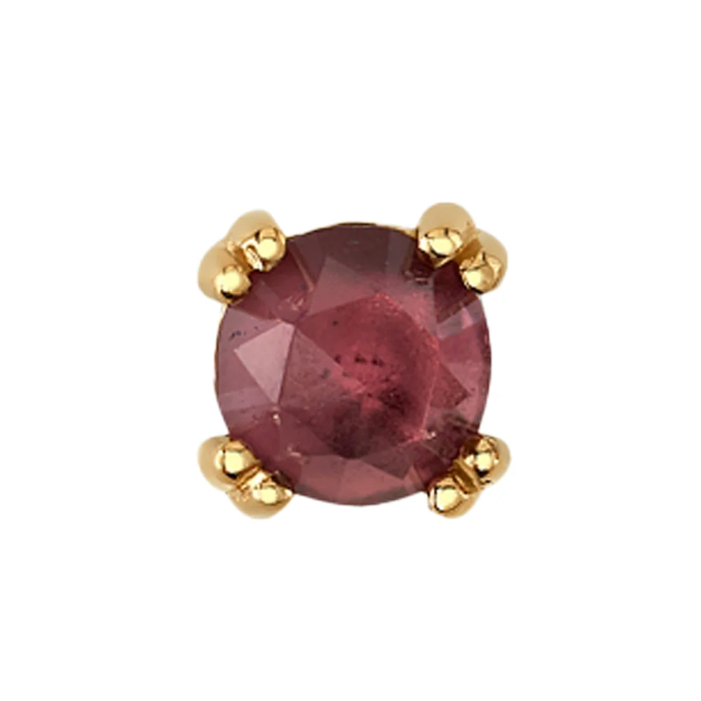 threadless: Rose Cut Rhodolite Cab Prong Set Pin in Gold & Platinum - Image 2
