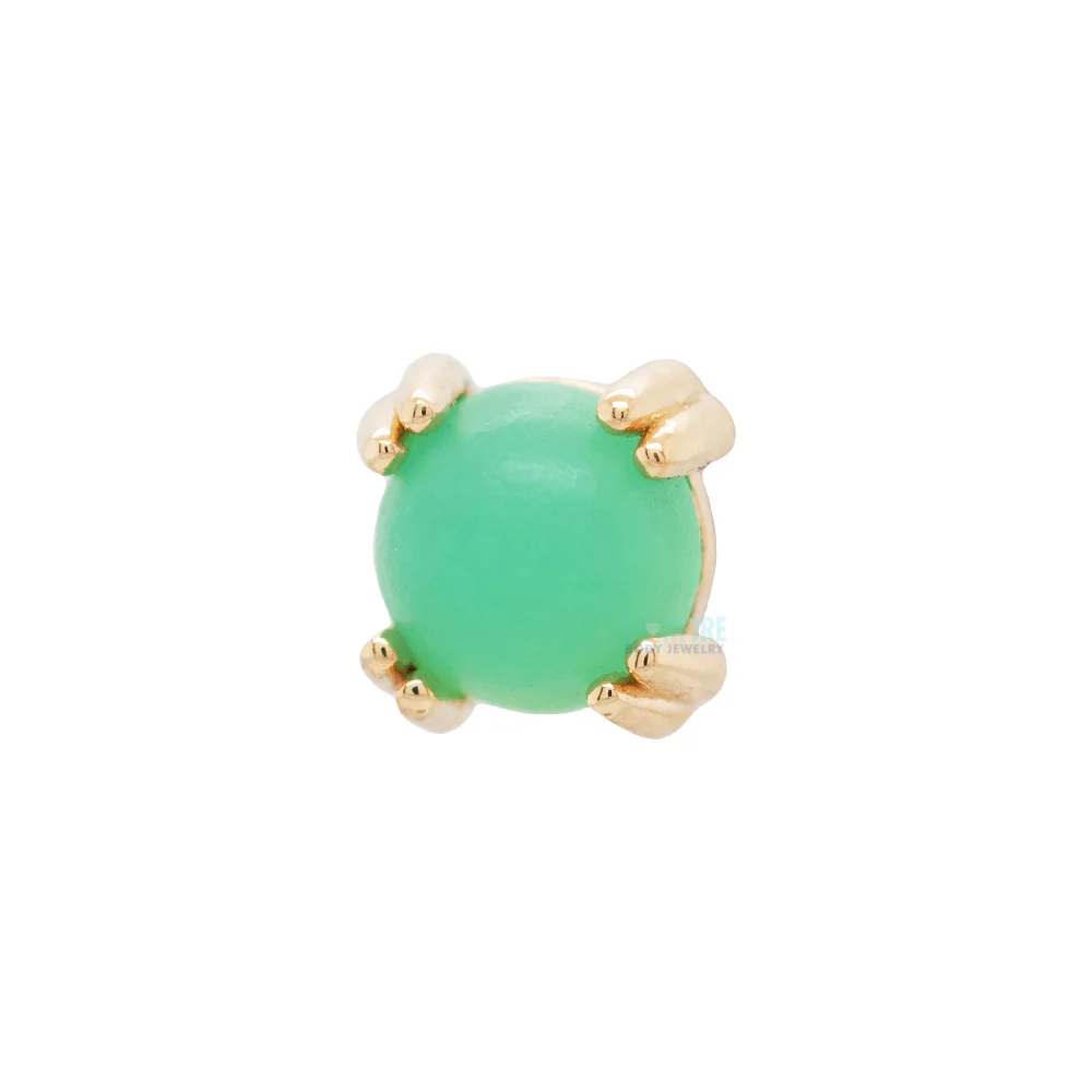 threadless: Sandblasted Chrysoprase Cabochon Prong Set Pin in Gold & Platinum - Image 2