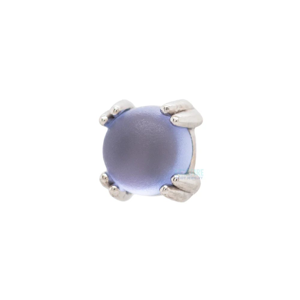 threadless: Sandblasted Tanzanite Cabochon Prong Set Pin in Gold & Platinum - Image 3