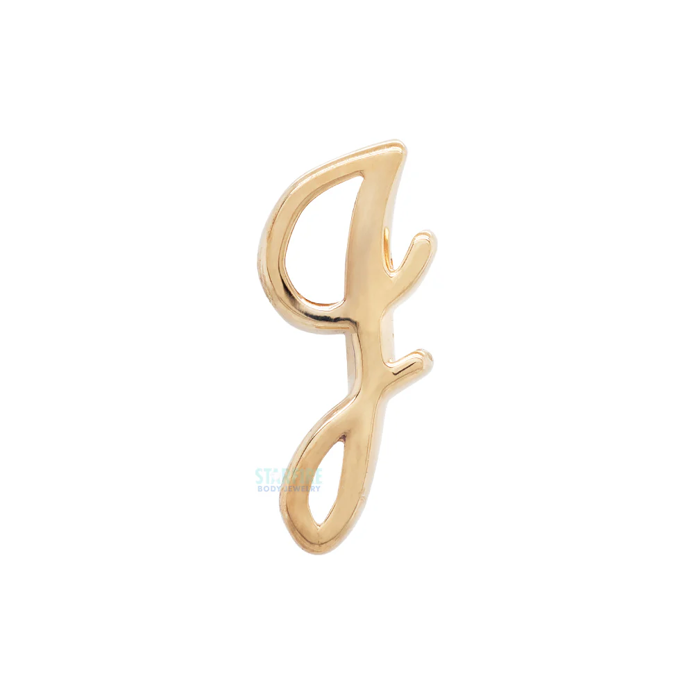 threadless: Script Letter Pin in Gold - Image 5