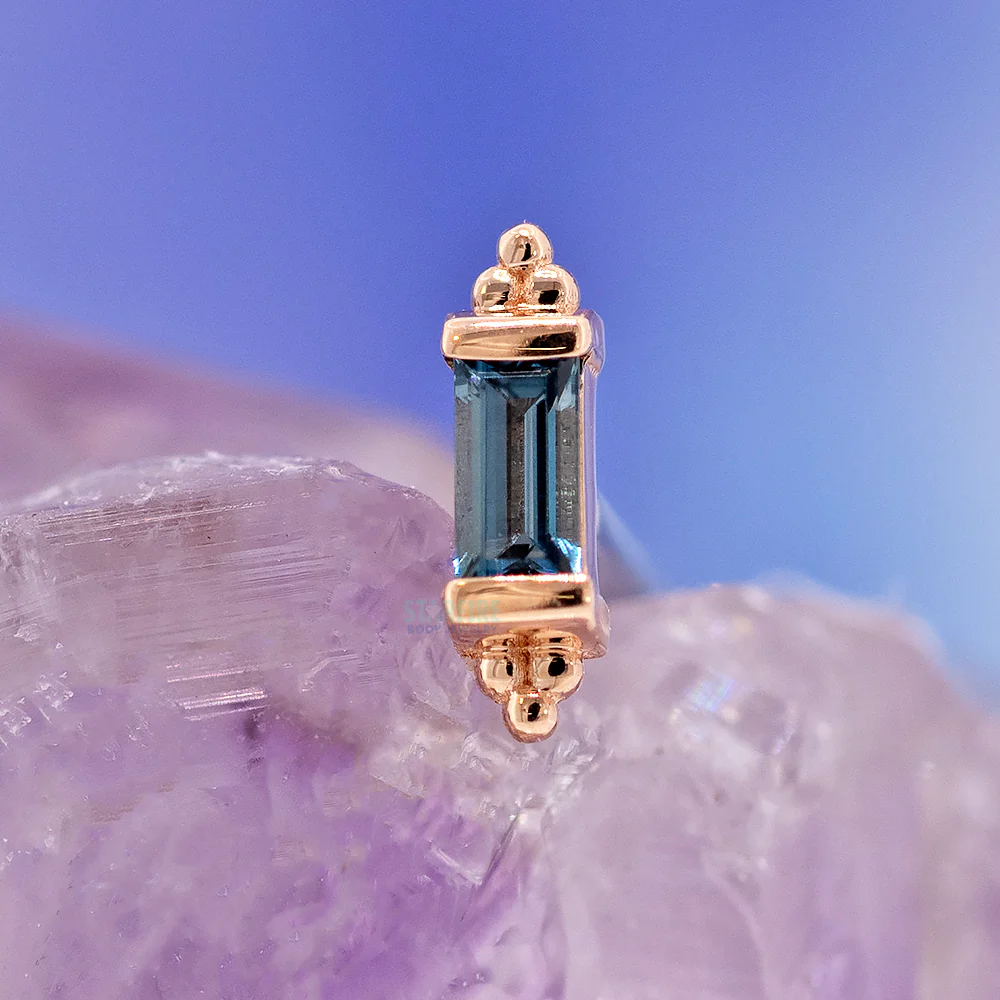 threadless: "Siva" Pin in Gold & Platinum with London Blue Topaz - Image 2
