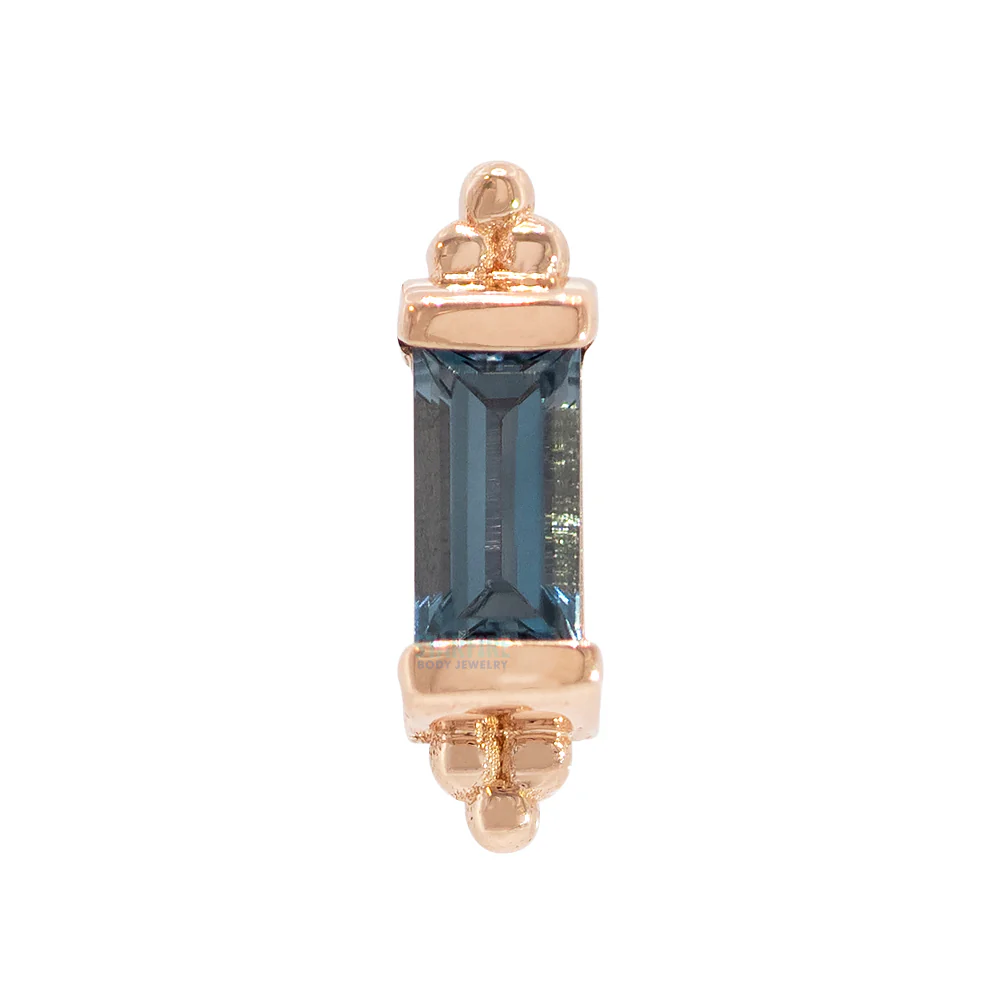 "Siva" Threaded End in Gold & Platinum with London Blue Topaz